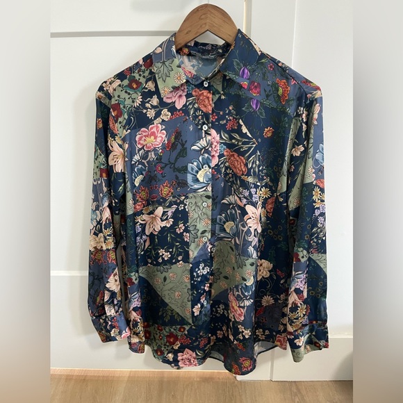 *NEW* ZARA PRINTED BLOUSE - Picture 1 of 2